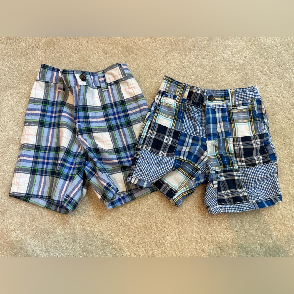 Plaid and Checkered Shorts Set